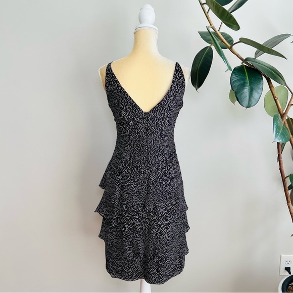 Kay Unger silk sleeveless polka dot ruffled hem dress - Picture 4 of 7